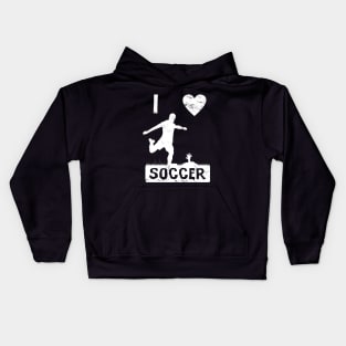 I Love Soccer soccer player Kids Hoodie